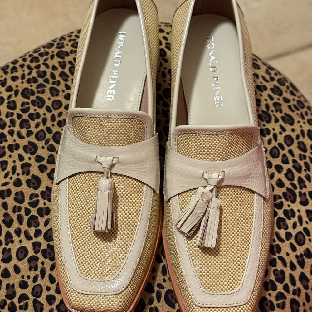 Donald J. Pliner Beige Tassel Loafers